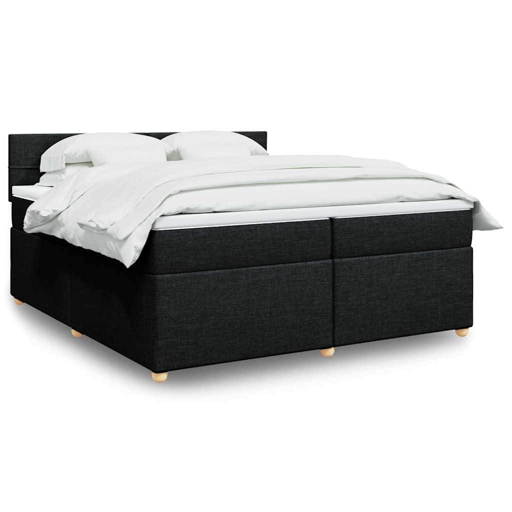Boxspringbett Mit Matratze Stoff Schwarz