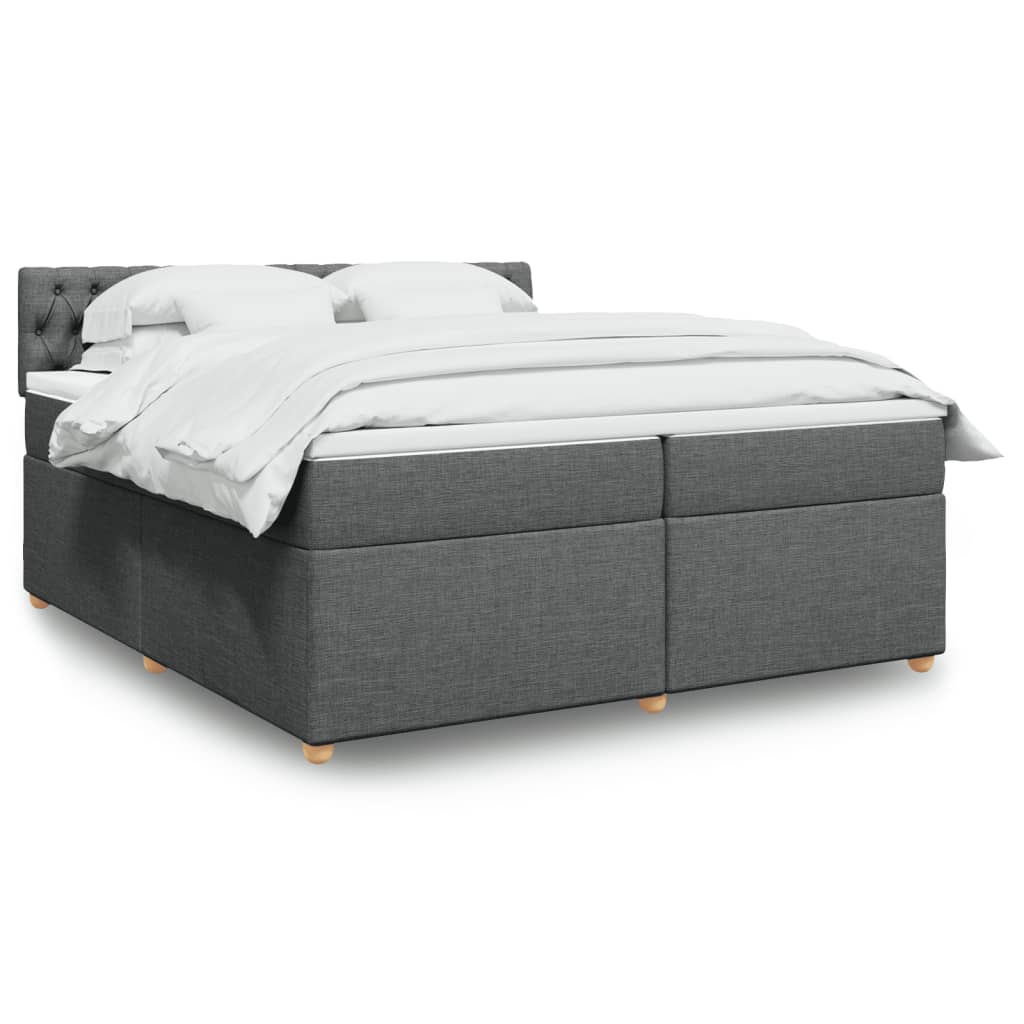 Boxspringbett Mit Matratze Stoff Dunkelgrau