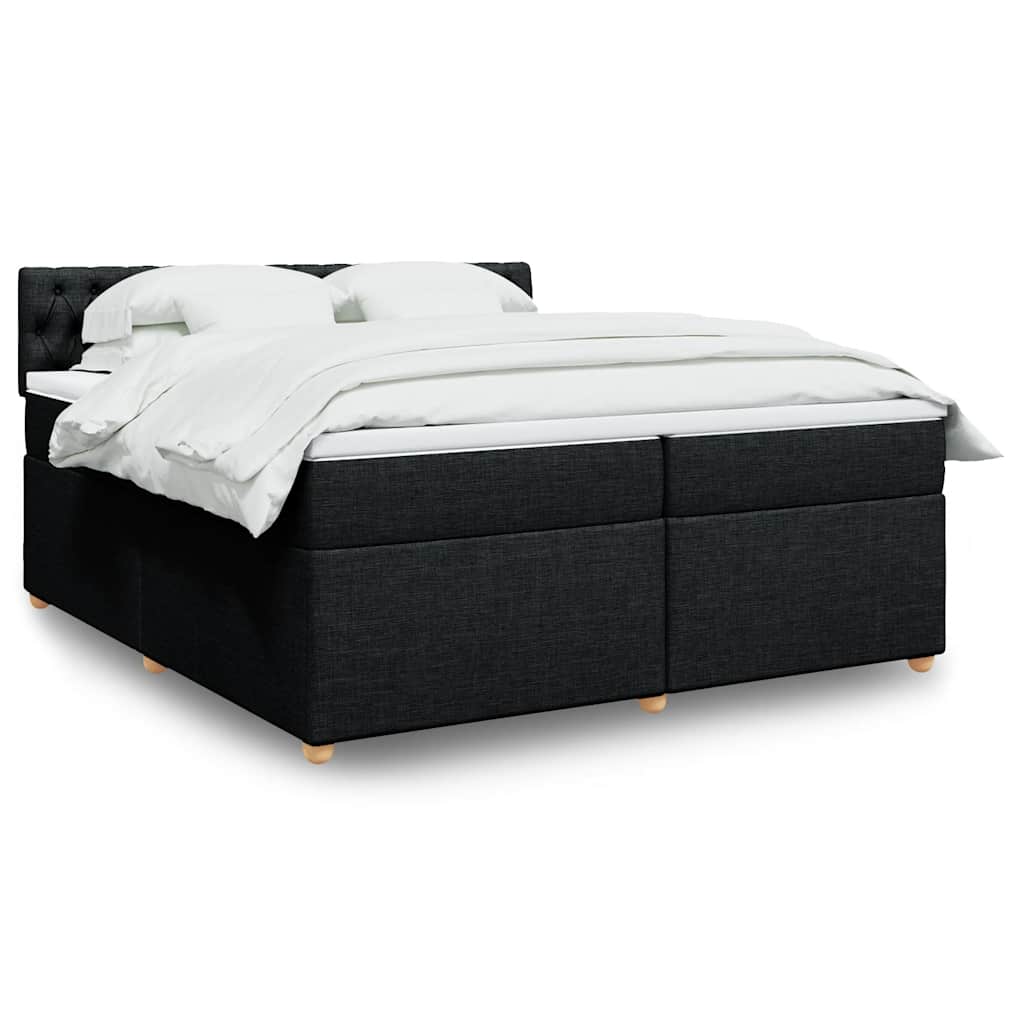 Boxspringbett Mit Matratze Stoff Schwarz