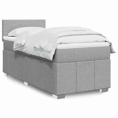 Boxspringbett Mit Matratze Stoff Hellgrau