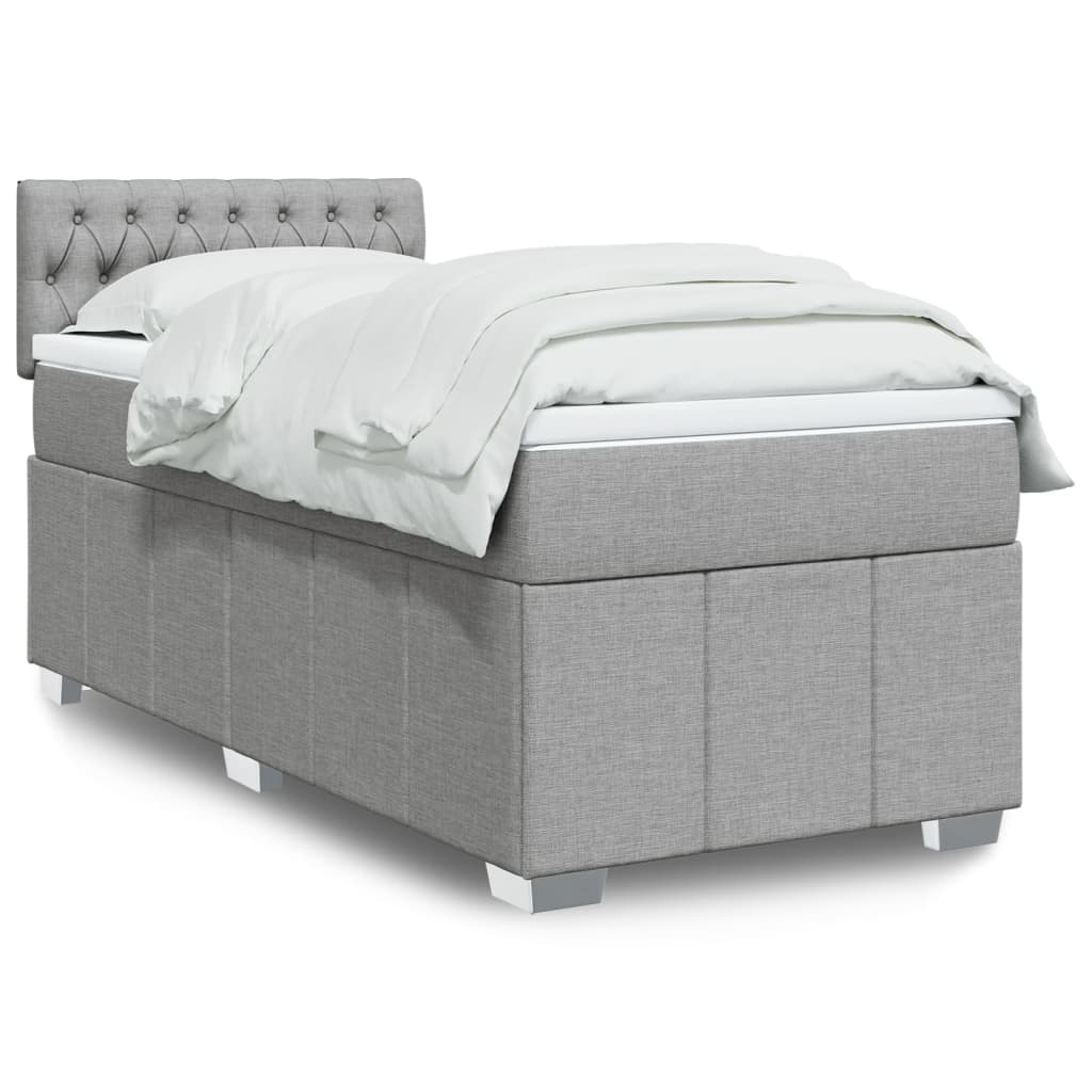 Boxspringbett Mit Matratze Stoff Hellgrau