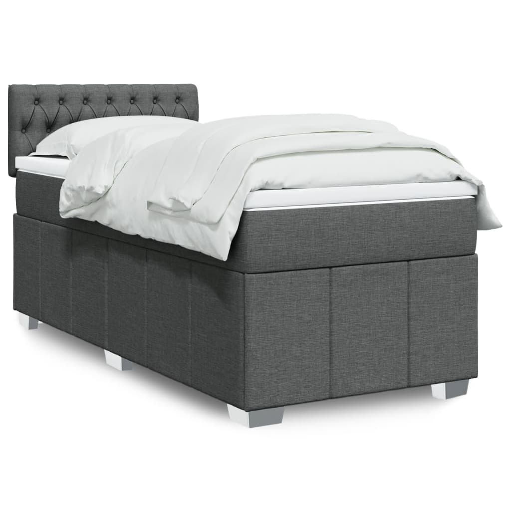 Boxspringbett Mit Matratze Stoff Dunkelgrau