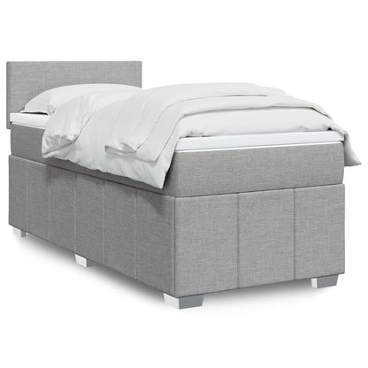 Boxspringbett Mit Matratze Stoff Hellgrau