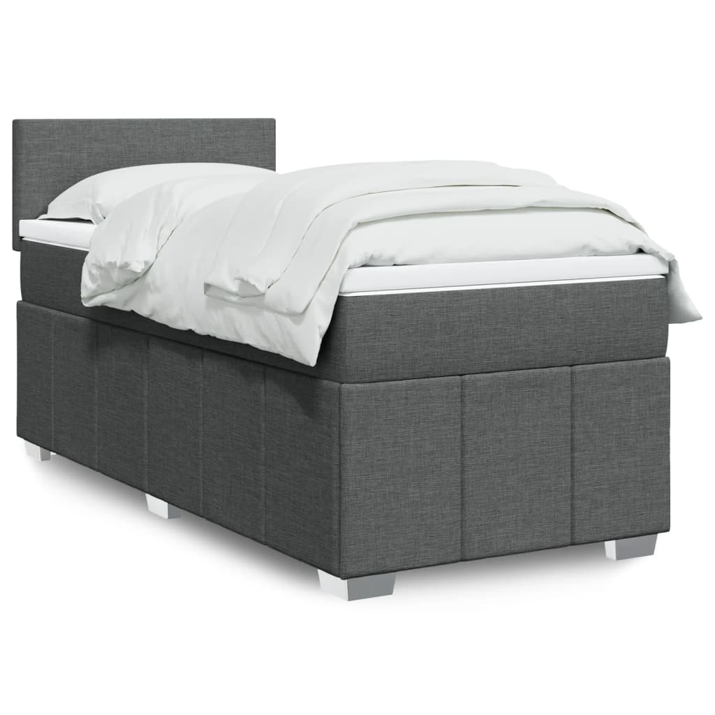 Boxspringbett Mit Matratze Stoff Dunkelgrau