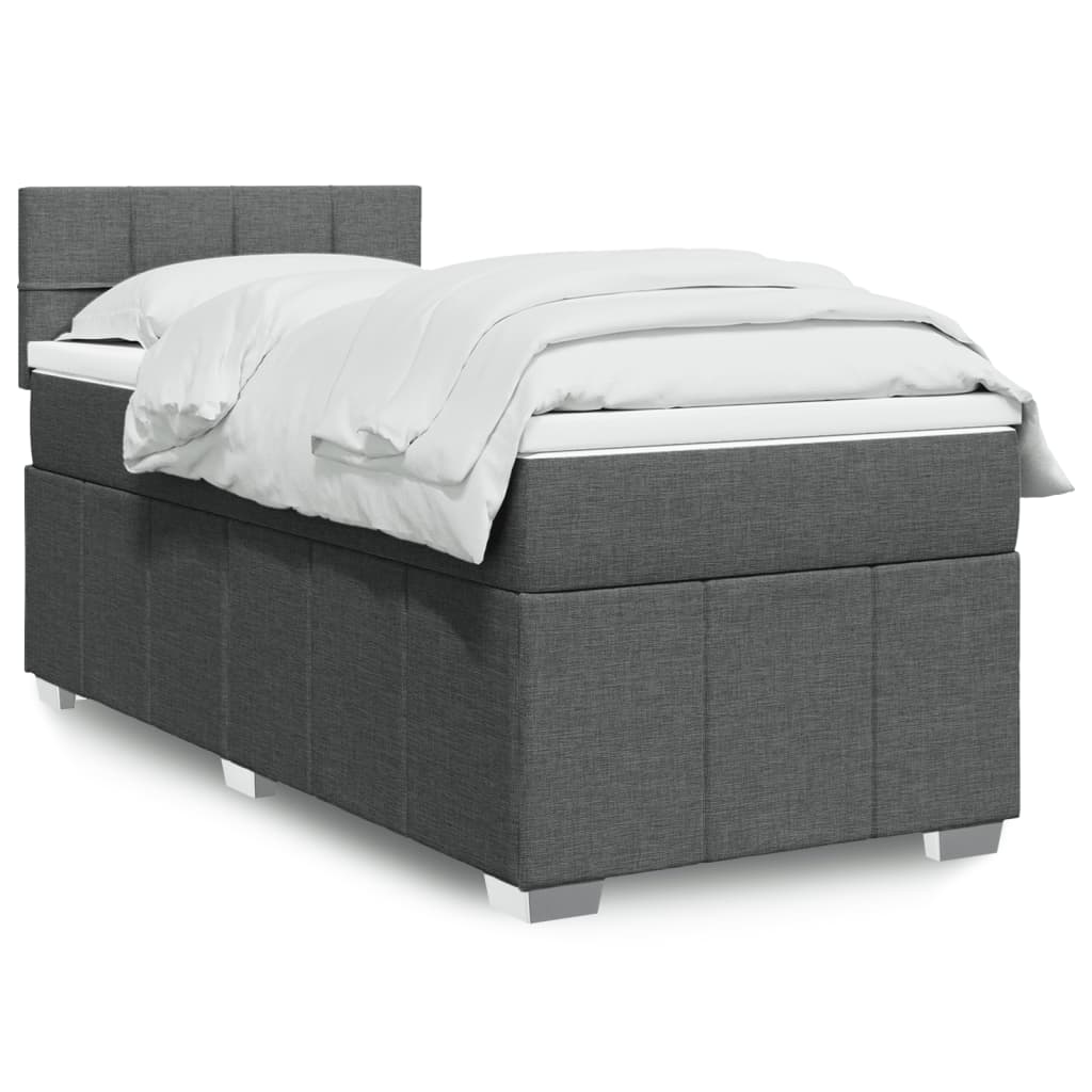 Boxspringbett Mit Matratze Stoff Dunkelgrau
