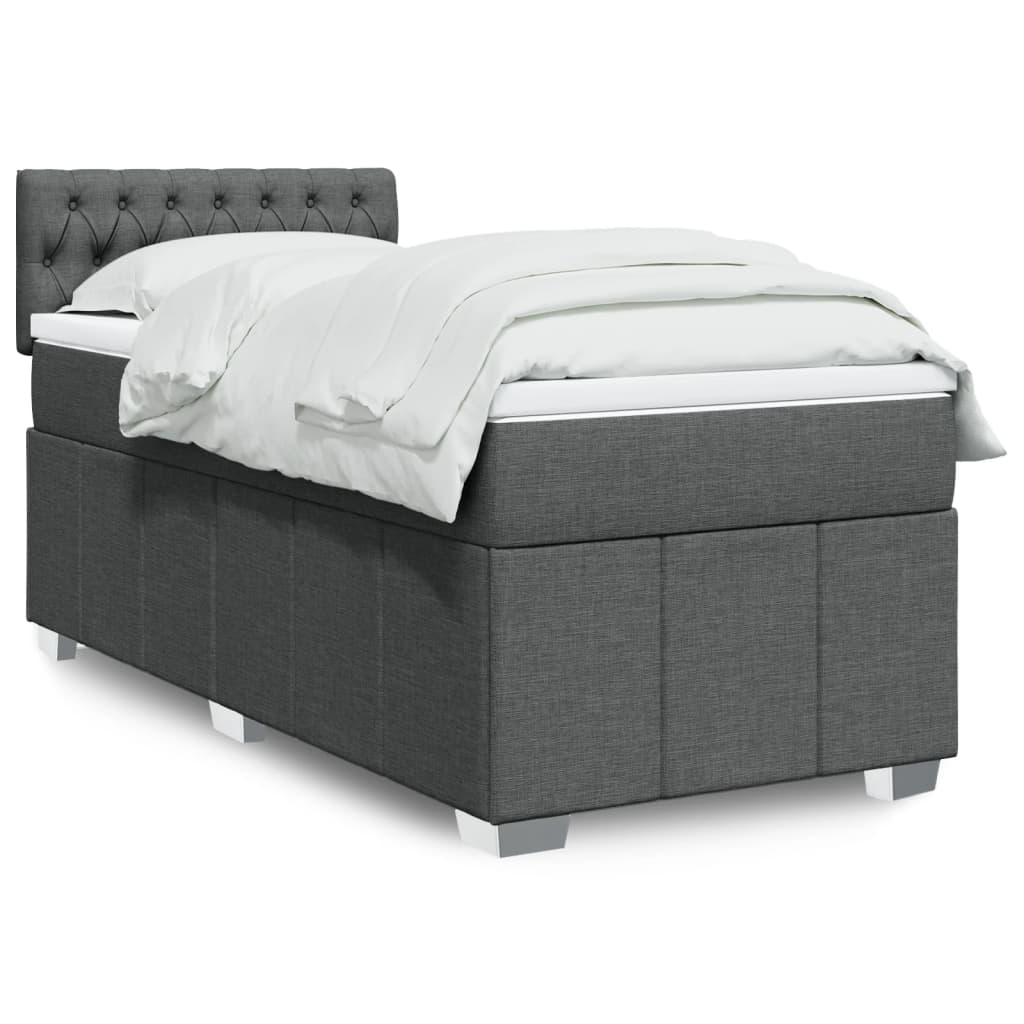 Boxspringbett Mit Matratze Stoff Dunkelgrau