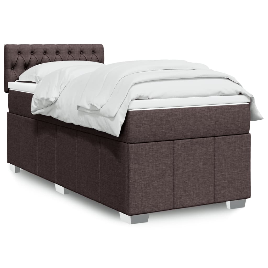 Boxspringbett Mit Matratze Stoff Dunkelbraun