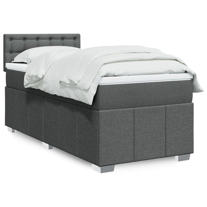 Boxspringbett Mit Matratze Stoff Dunkelgrau