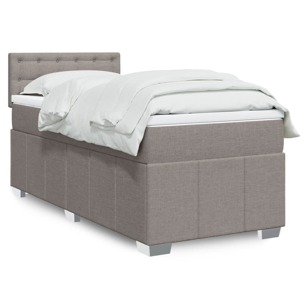 Boxspringbett Mit Matratze Stoff Taupe