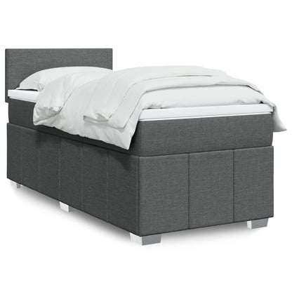 Boxspringbett Mit Matratze Stoff Dunkelgrau