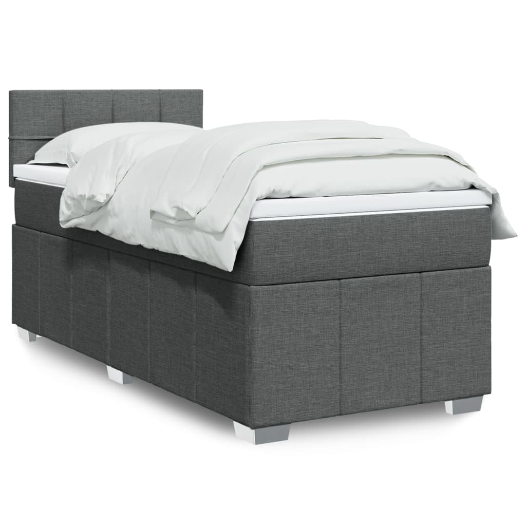 Boxspringbett Mit Matratze Stoff Dunkelgrau