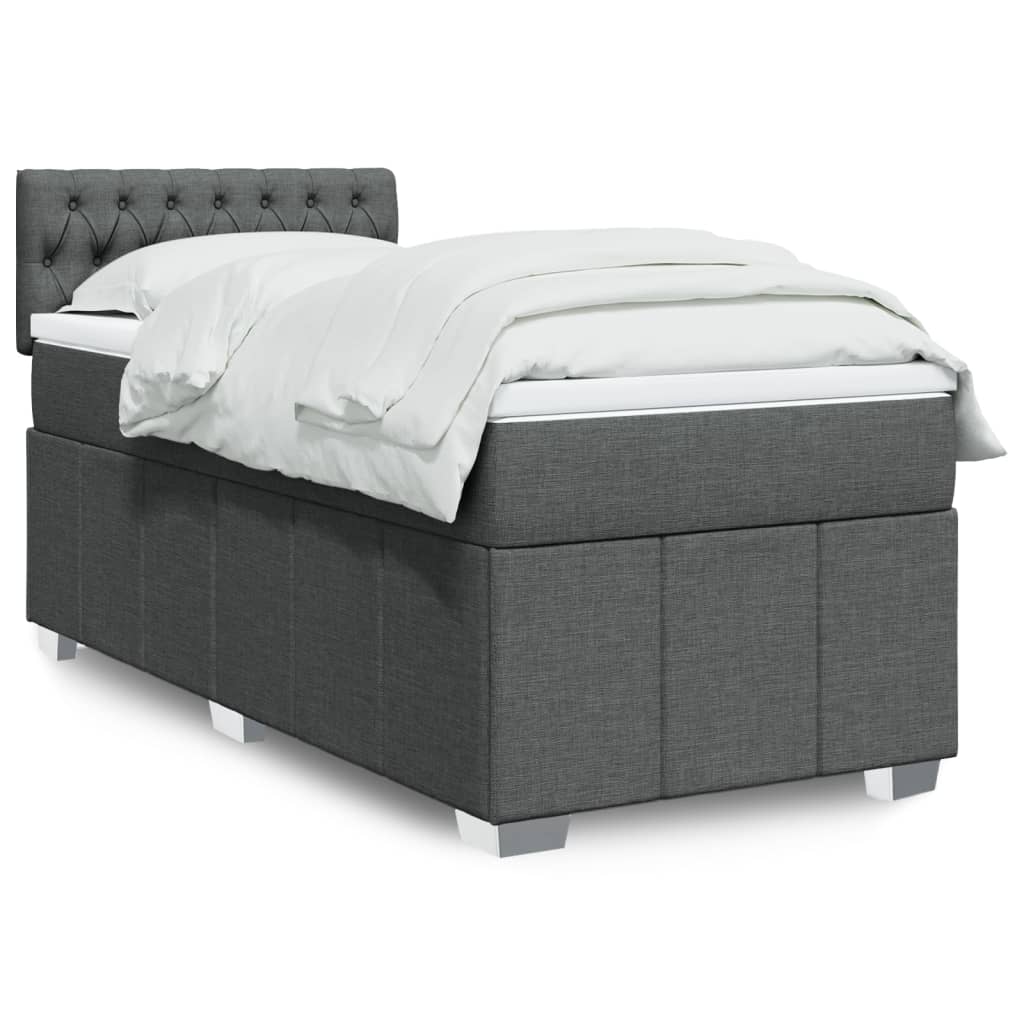 Boxspringbett Mit Matratze Stoff Dunkelgrau