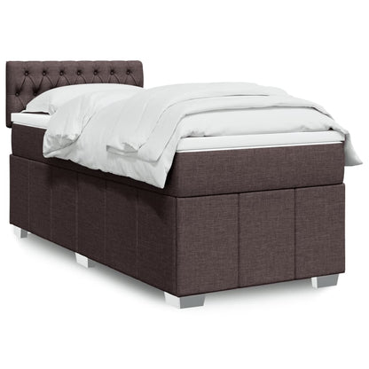 Boxspringbett Mit Matratze Stoff Dunkelbraun
