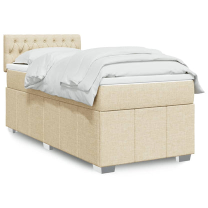Boxspringbett Mit Matratze Stoff Creme