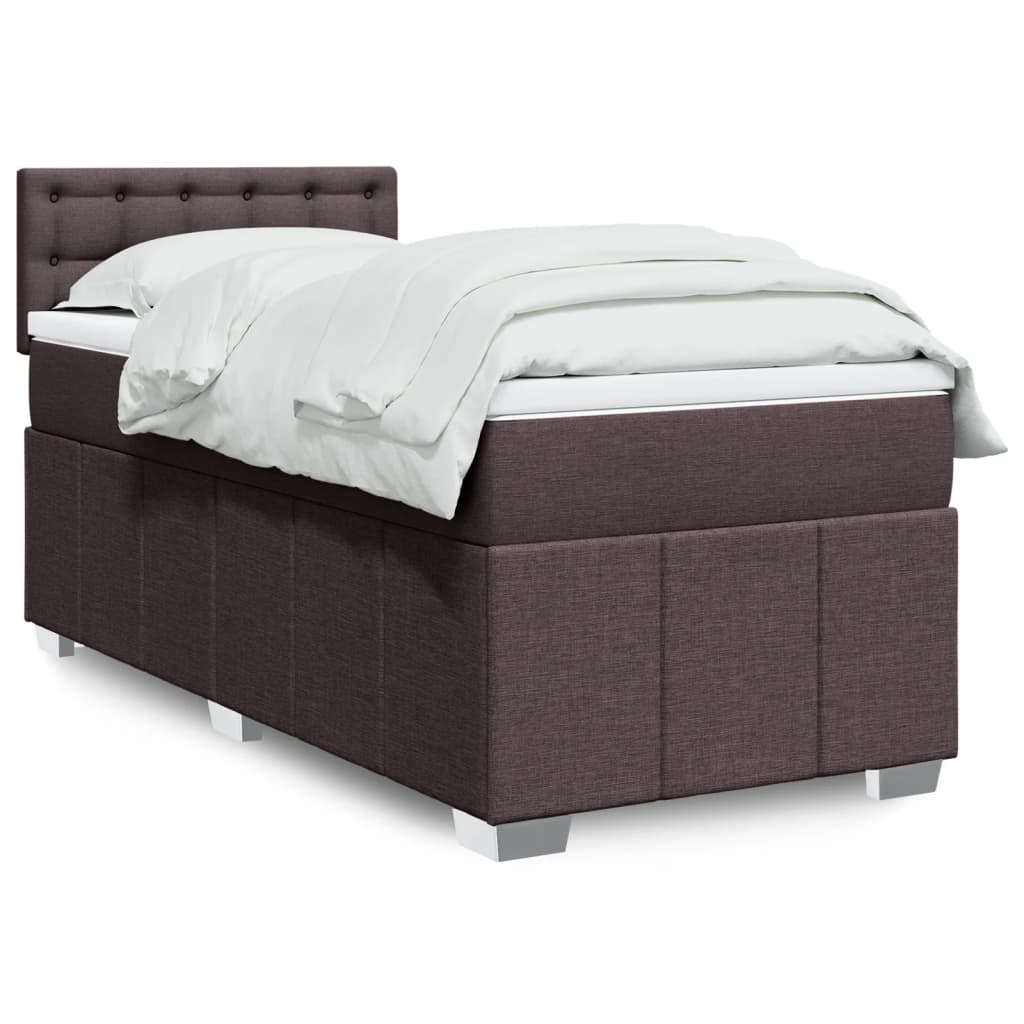 Boxspringbett Mit Matratze Stoff Dunkelbraun