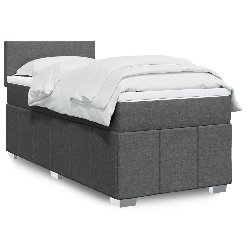 Boxspringbett Mit Matratze Stoff Dunkelgrau