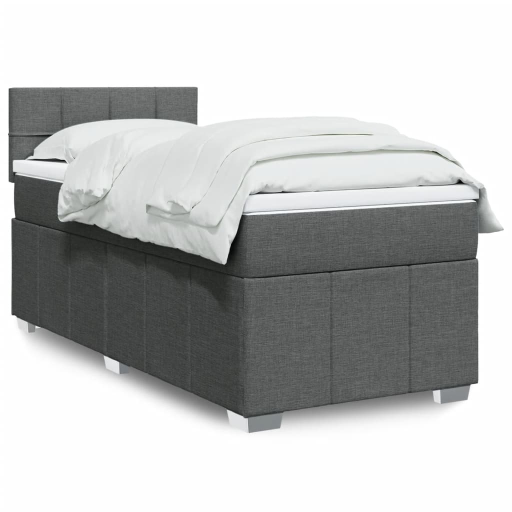 Boxspringbett Mit Matratze Stoff Dunkelgrau