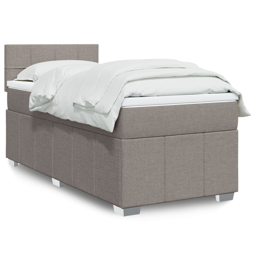 Boxspringbett Mit Matratze Stoff Taupe