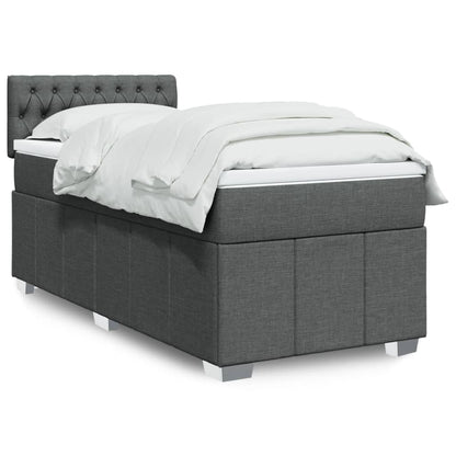 Boxspringbett Mit Matratze Stoff Dunkelgrau