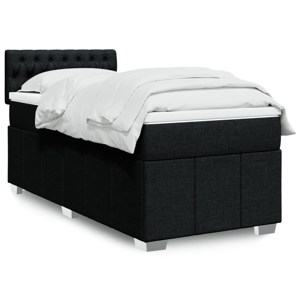 Boxspringbett Mit Matratze Stoff Schwarz