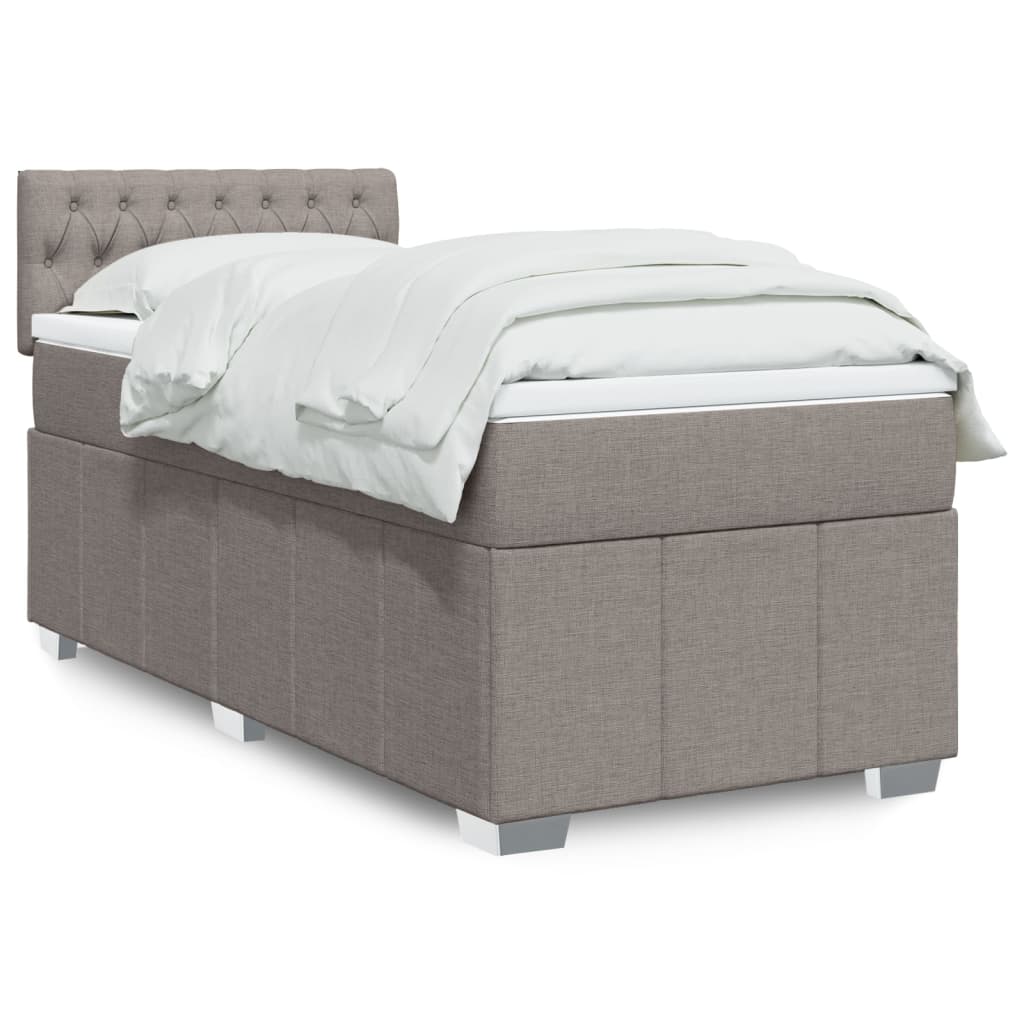 Boxspringbett Mit Matratze Stoff Taupe