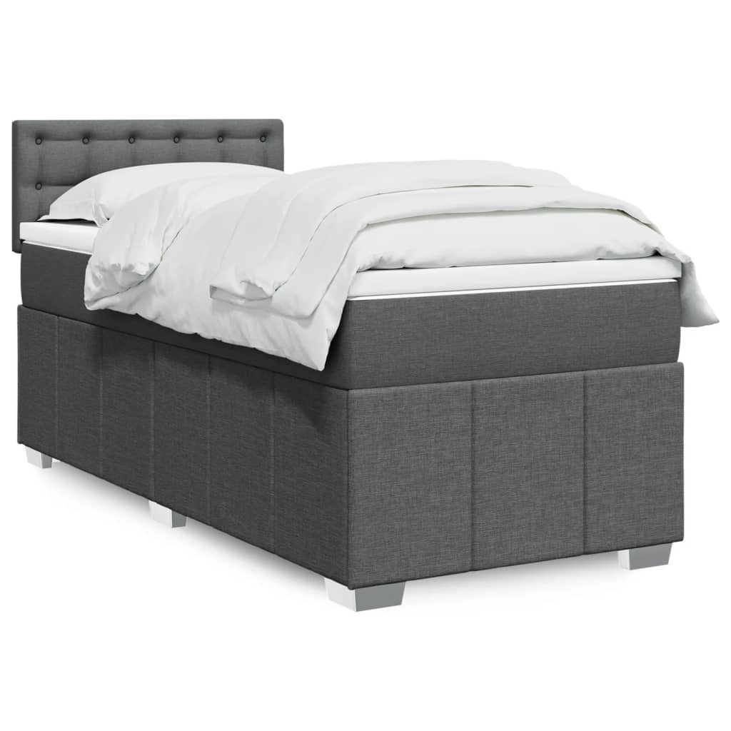 Boxspringbett Mit Matratze Stoff Dunkelgrau
