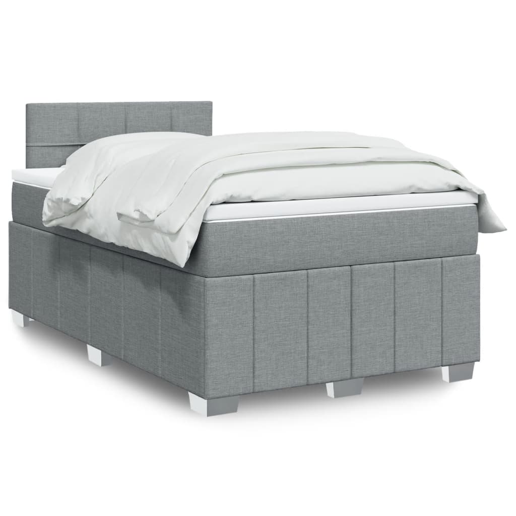 Boxspringbett Mit Matratze Stoff Hellgrau