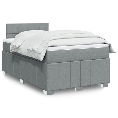 Boxspringbett Mit Matratze Stoff Hellgrau