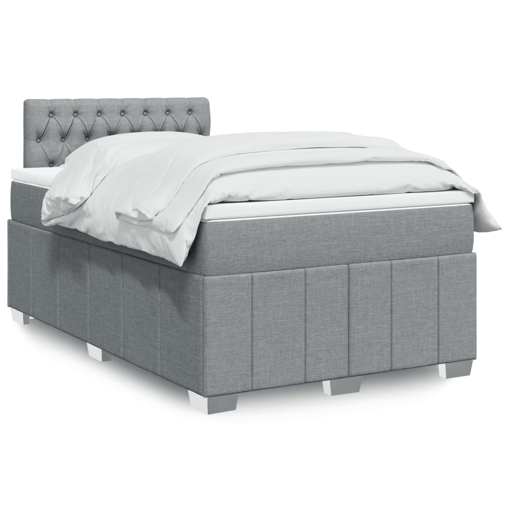 Boxspringbett Mit Matratze Stoff Hellgrau