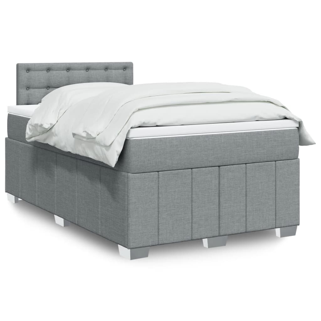 Boxspringbett Mit Matratze Stoff Hellgrau
