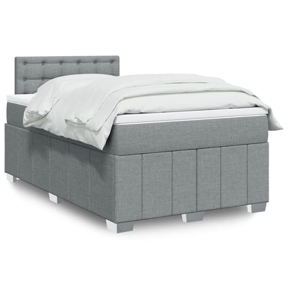 Boxspringbett Mit Matratze Stoff Hellgrau