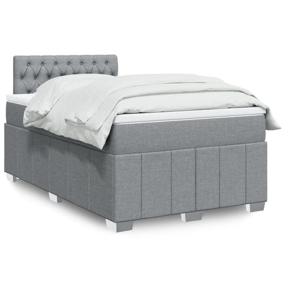 Boxspringbett Mit Matratze Stoff Hellgrau