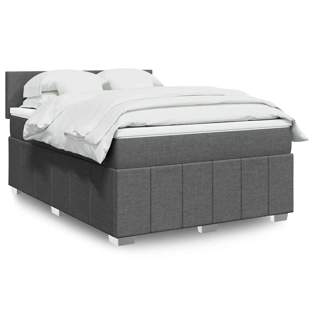Boxspringbett Mit Matratze Stoff Dunkelgrau