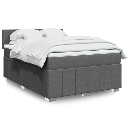 Boxspringbett Mit Matratze Stoff Dunkelgrau