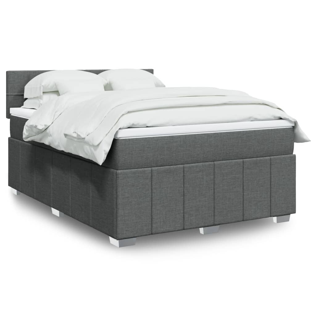 Boxspringbett Mit Matratze Stoff Dunkelgrau