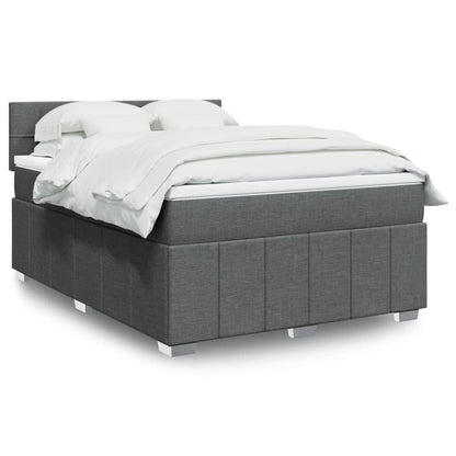 Boxspringbett Mit Matratze Stoff Dunkelgrau