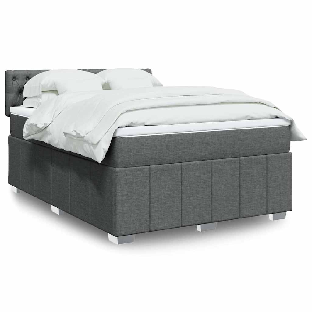Boxspringbett Mit Matratze Stoff Dunkelgrau