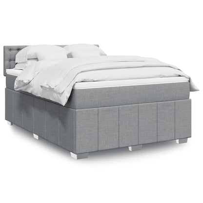 Boxspringbett Mit Matratze Stoff Hellgrau