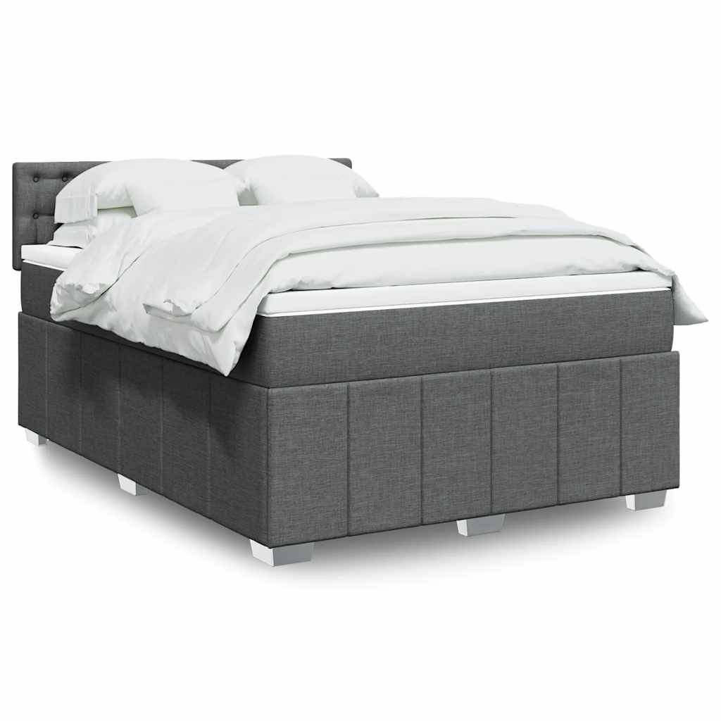 Boxspringbett Mit Matratze Stoff Dunkelgrau