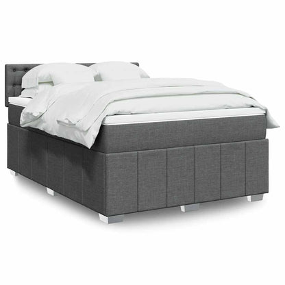 Boxspringbett Mit Matratze Stoff Dunkelgrau