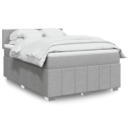 Boxspringbett Mit Matratze Stoff Hellgrau