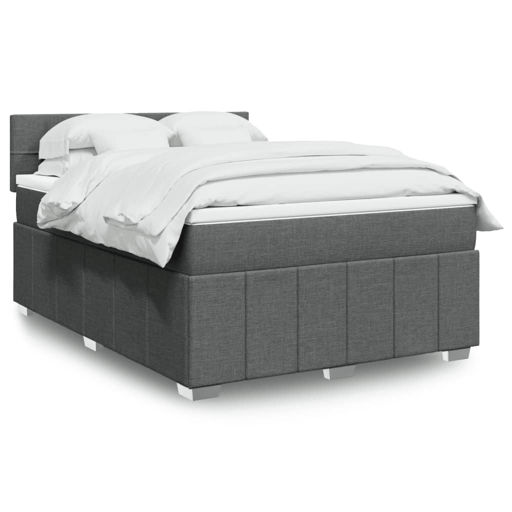 Boxspringbett Mit Matratze Stoff Dunkelgrau