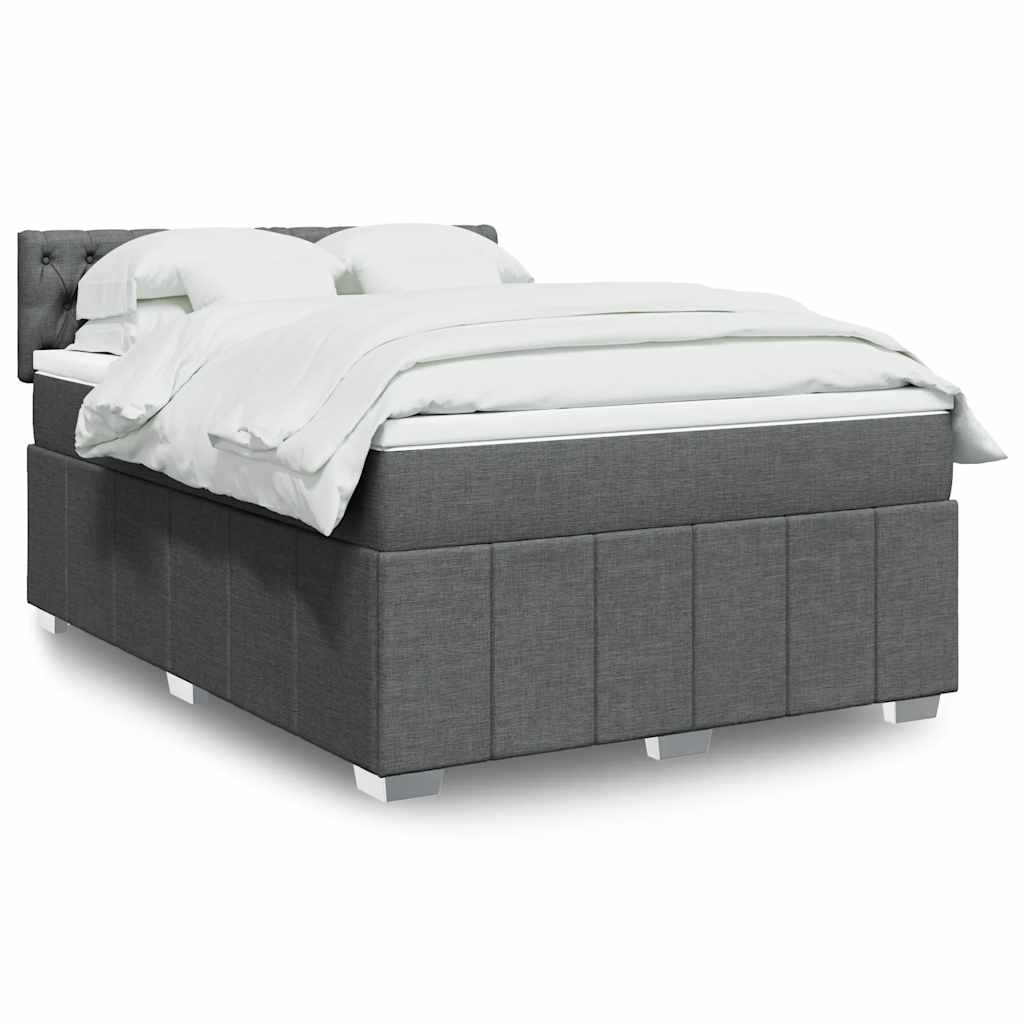 Boxspringbett Mit Matratze Stoff Dunkelgrau