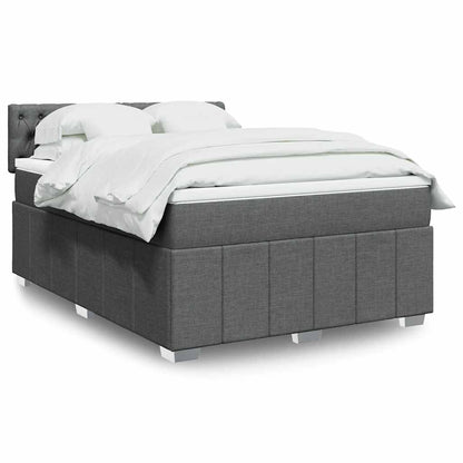 Boxspringbett Mit Matratze Stoff Dunkelgrau