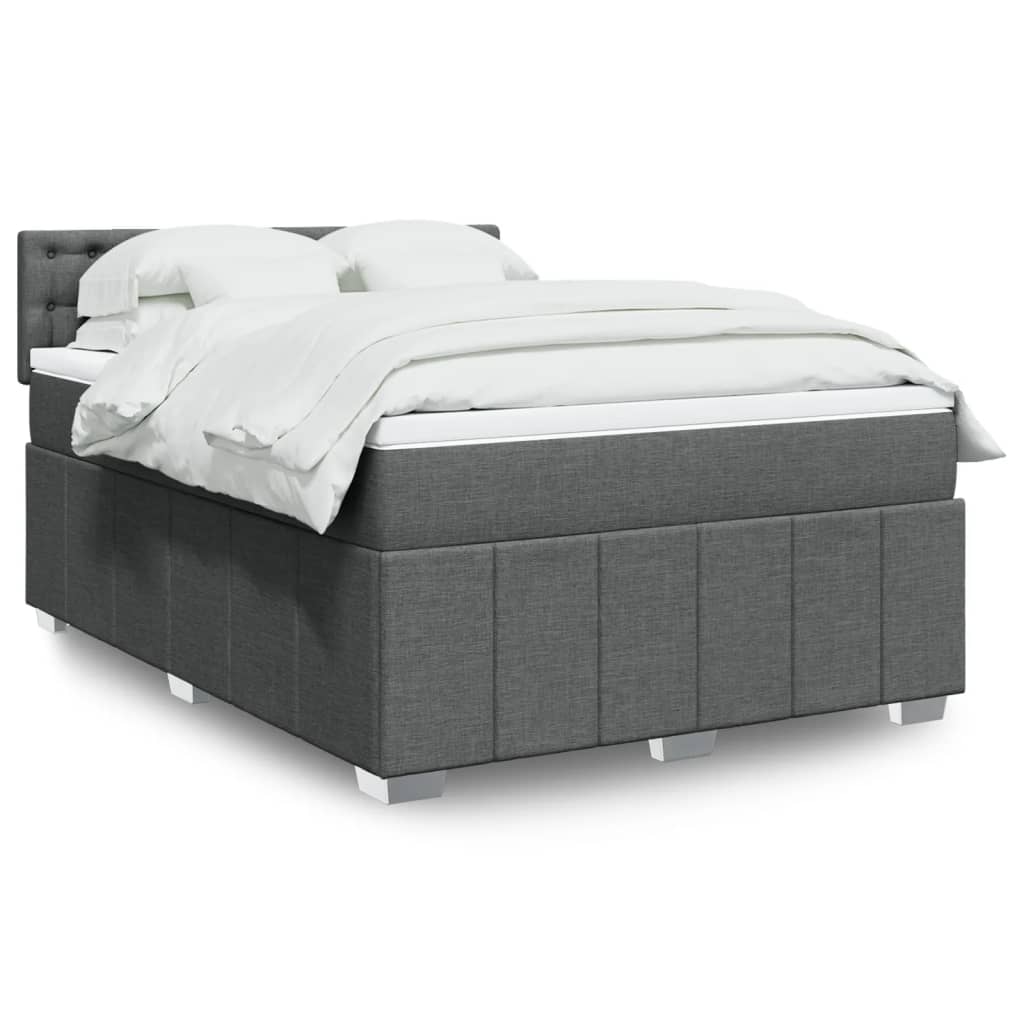 Boxspringbett Mit Matratze Stoff Dunkelgrau