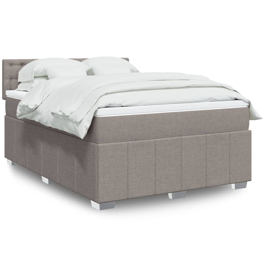 Boxspringbett Mit Matratze Stoff Taupe