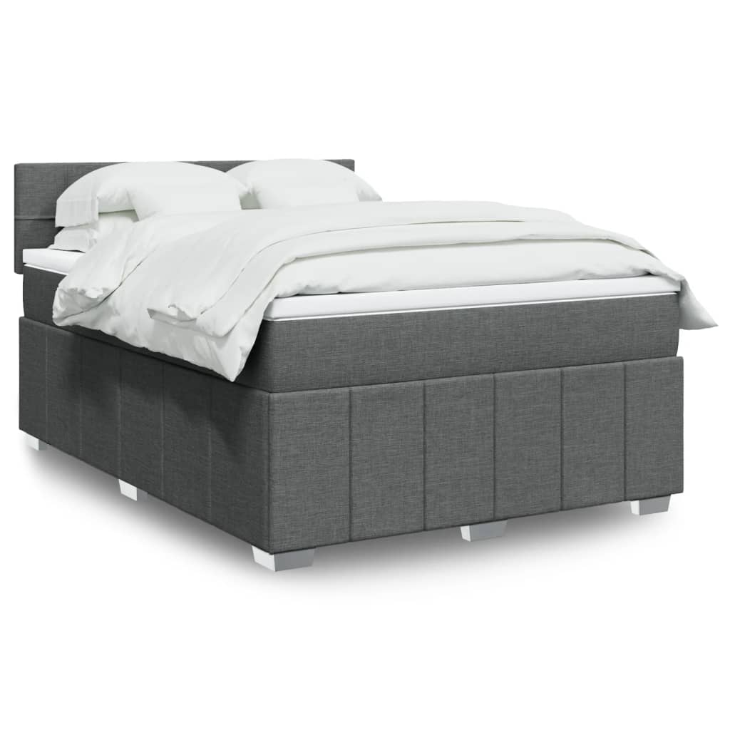 Boxspringbett Mit Matratze Stoff Dunkelgrau