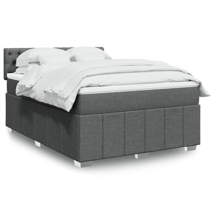 Boxspringbett Mit Matratze Stoff Dunkelgrau