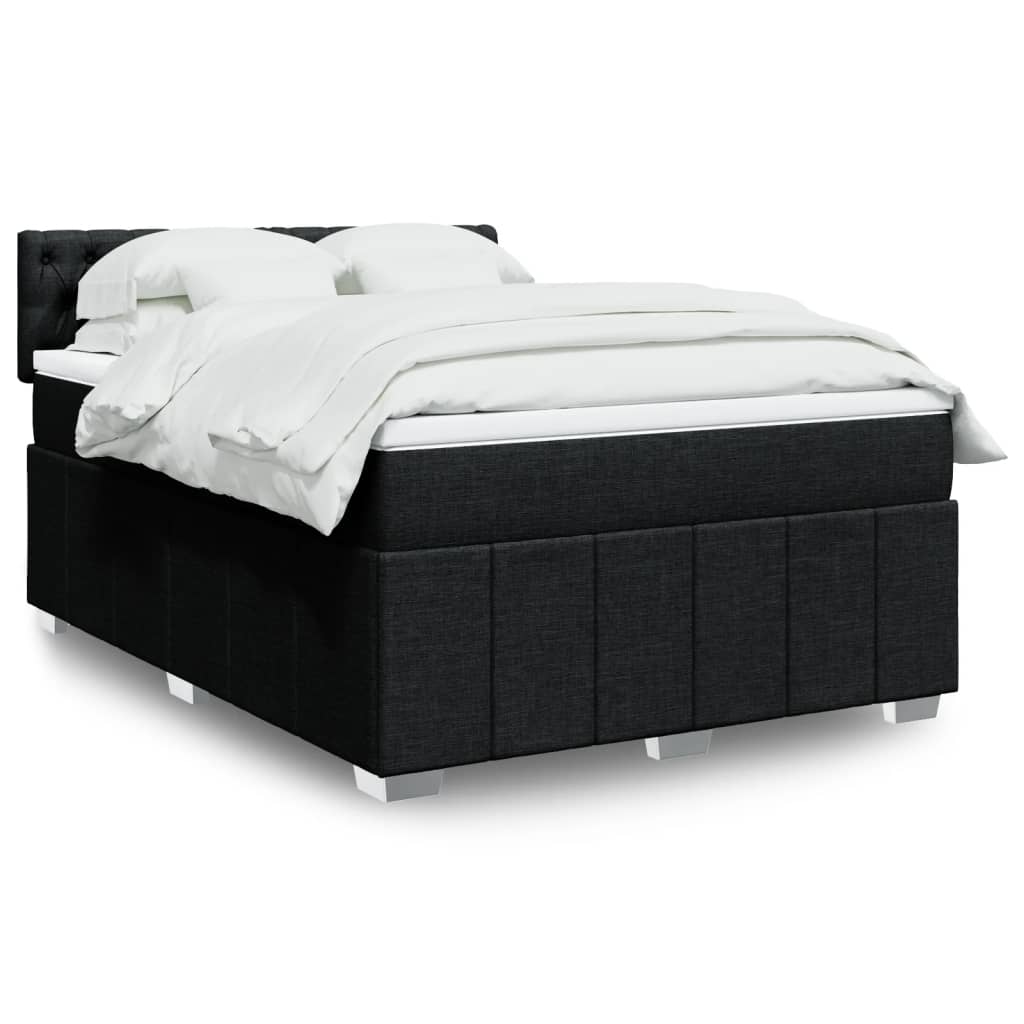 Boxspringbett Mit Matratze Stoff Schwarz