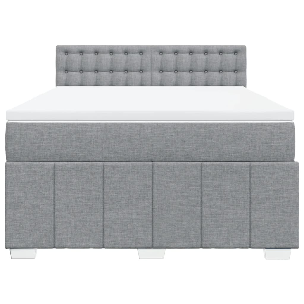 Boxspringbett Mit Matratze Stoff Hellgrau